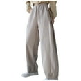 thumbnail image 1 of Womens Comfy Straight Wide Leg Fleece Elastic Waist Sweatpants Women's Lounge Pants Workout Casual Gray L, 1 of 4