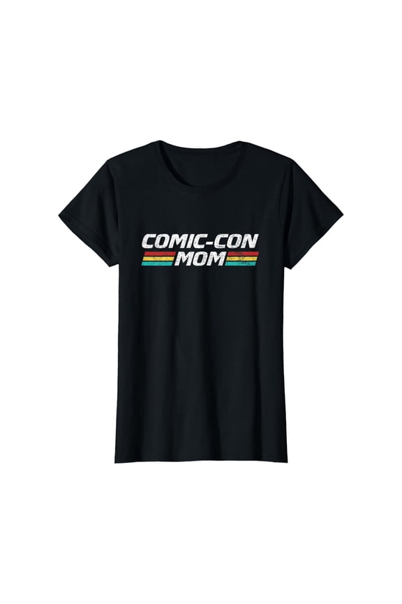 Womens Comic-Con Mom 80'S Retro Style Distressed T-Shirt, Unisex T-Shirt