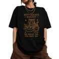 thumbnail image 1 of Women Kitty Biscuits Bakery Cat Graphic Tees Cotton Crew Neck Printed T Shirt Tops Black S-5XL, 1 of 5