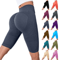 thumbnail image 1 of Womens Compression Shorts High Rise Butt Lift Tummy Control 3D Anti Cellulite Workout Leggings Outdoor Yoga Running Trendy Knee Length Navy M, 1 of 5