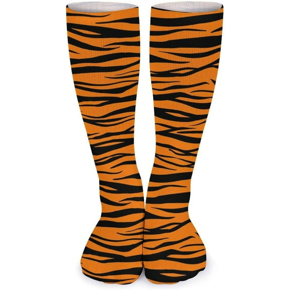 Womens Compression Socks Men Halloween Golden Pumpkin Birds Dress Socks Knee High Stockings 20-60cm Sports Crew Socks