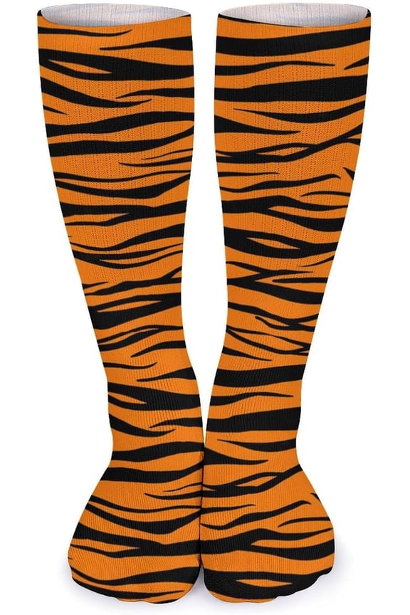 Womens Compression Socks Men Halloween Golden Pumpkin Birds Dress Socks Knee High Stockings 20-60cm Sports Crew Socks