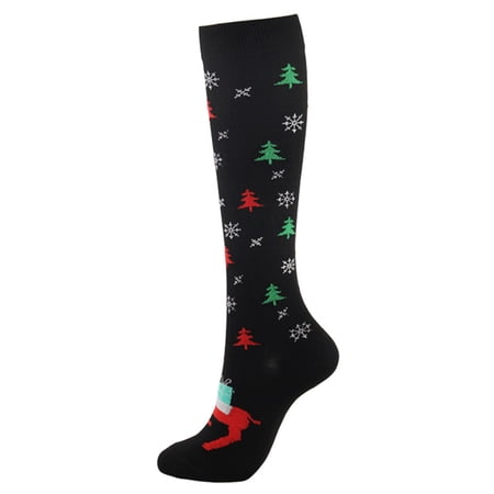 Womens Compression Socks Unisex Adults Cartoon Christmas Print 3D Sock Warm Pressure Stockings
