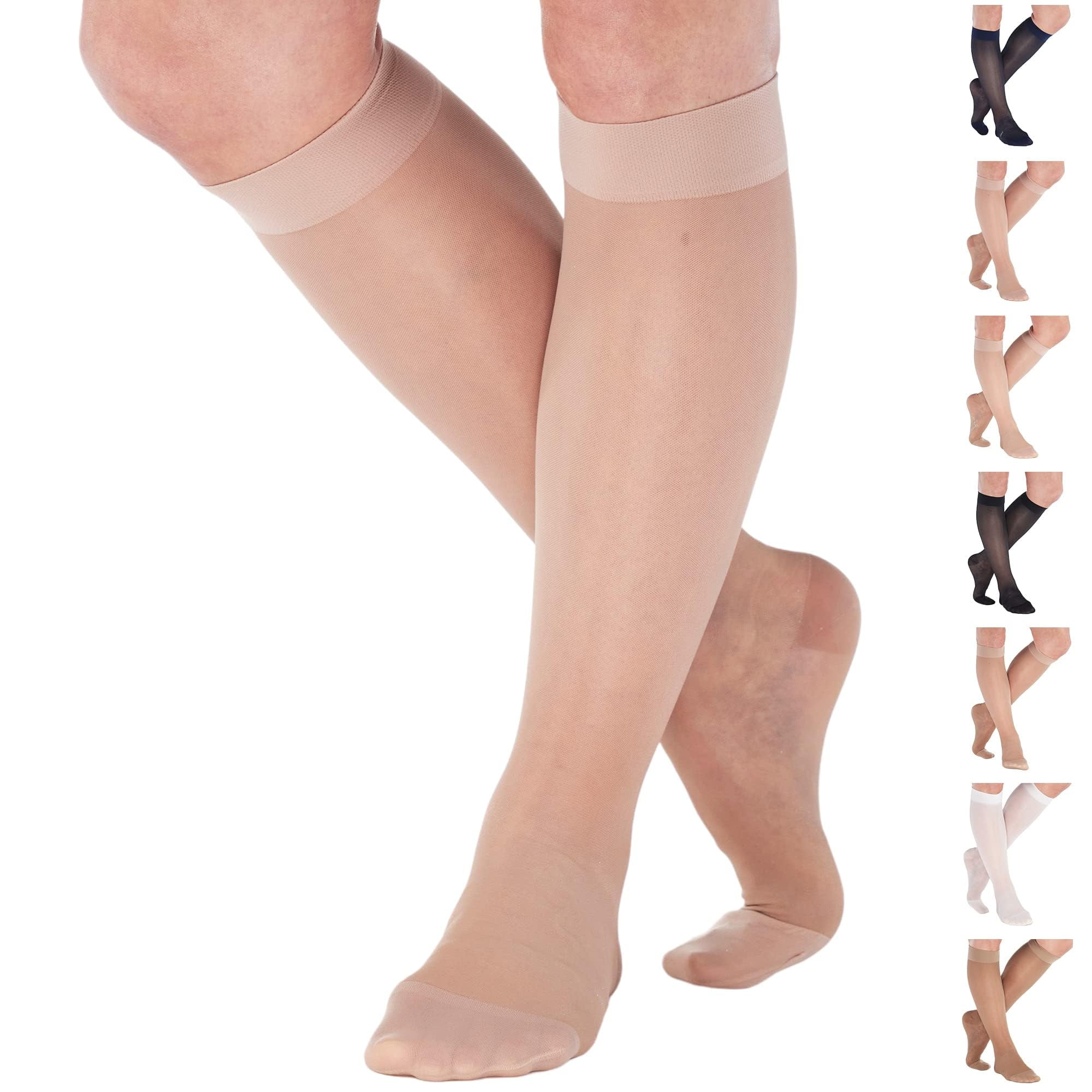 Womens Compression Stockings 15-20mmHg by Absolute Support - Nude, Medium