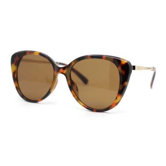 Womens Contemporary Oversized Designer Butterfly Plastic Fashion Sunglasses Tortoise - Brown