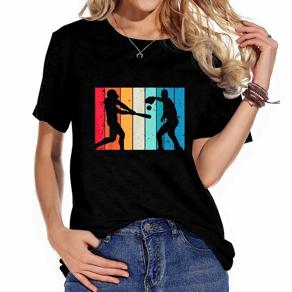 Womens Cool Baseball Art For Men Women Baseball Player Sport Lovers T-Shirt