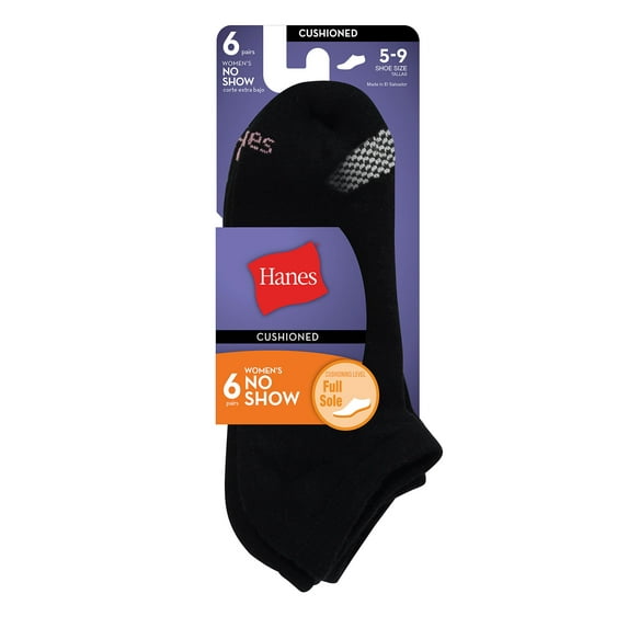 Hanes No Show 6 Pack Socks Womens Wicking Comfort ToeCool Comfort Breathable