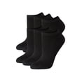 thumbnail image 1 of Hanes Women's No Show Socks, Moisture-Wicking, 6-Pairs Black w/White Vent 5-9, 1 of 5