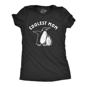 Womens Coolest Mom Tshirt Cute Penguin Mothers Day Ideas Graphic Novelty Tee Womens Graphic Tees