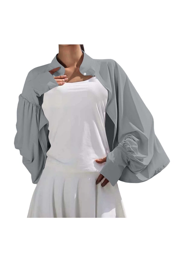 Womens Cooling Shawl Neck Arm Sleeves UV Protection Cape Cloak Summer SPF Long Sleeve Cover Ups Shrug W Finger Hole