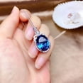 thumbnail image 1 of Womens Copper Geometric Ring with Simulated Dark Blue Zircon Diamond Treatment Round Female Jewelry Fashion Ring and Necklace Gift for Her, 1 of 5