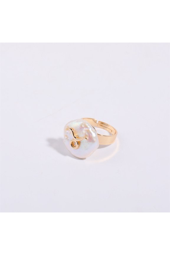 Womens Copper Ring with Pearl Inlay Adjustable Opening for Aries Taurus Gemini Cancer Leo Virgo Libra Scorpio Sagittarius Capricorn Aquarian and Pisces Designs