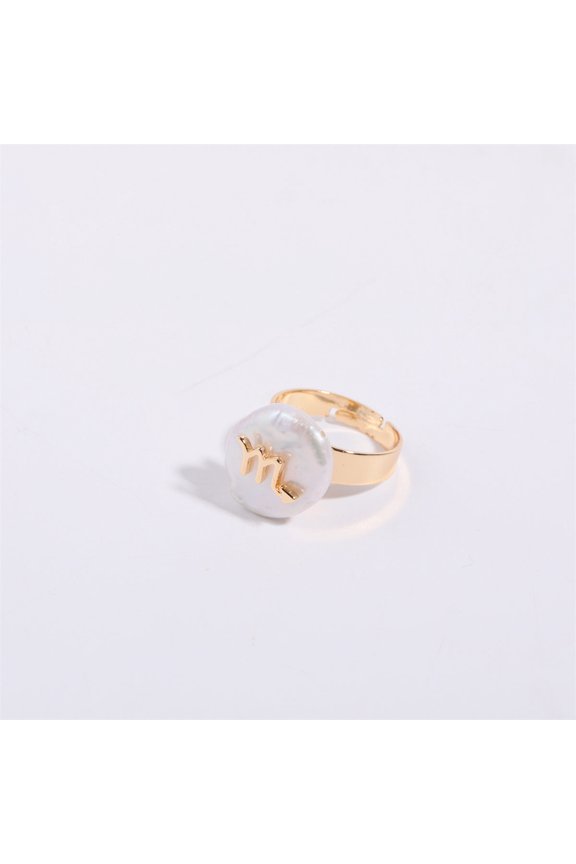 Womens Copper Ring with Pearl Inlay Adjustable Opening for Aries Taurus Gemini Cancer Leo Virgo Libra Scorpio Sagittarius Capricorn Aquarian and Pisces Designs