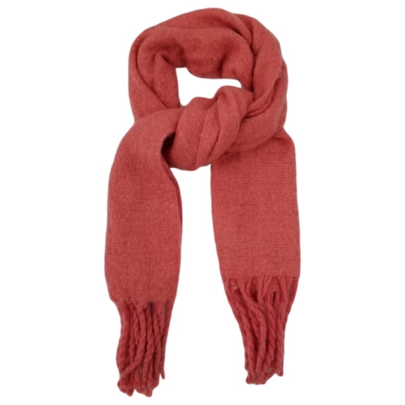 Womens Coral Pink Cozy Soft Warm Blanket Scarf 72.5 by 17.5 Inches