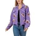 thumbnail image 1 of Womens Corduroy And Rugby Sequined Cropped Jacket Vintage Gameday Sequin Patched Jacket Coat, 1 of 12
