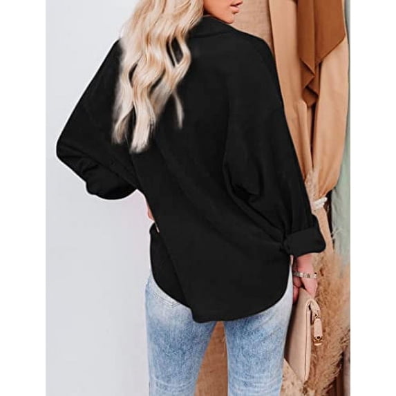 Womens Corduroy Loose Shirt Button Down Oversized Patchwork Blouses Jacket White and Grey XL