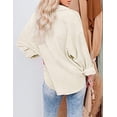 thumbnail image 1 of Womens Corduroy Loose Shirt Button Down Oversized Patchwork Blouses Jacket White and Grey XL, 1 of 9