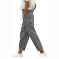 thumbnail image 1 of Womens Corduroy Pants Drawstring Elastic Waist Loose Comfy Wide Leg Sweatpant Dressy Casual Work Cargo Trouser Gray Small, 1 of 5