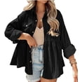 thumbnail image 1 of Womens Corduroy Peplum Shirts Tops Cute Long Sleeve Button Down Blouses with Pockets, 1 of 5