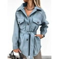 thumbnail image 1 of Womens Corduroy Shirt Long Sleeve Button Down Shirts Casual Jacket Tops Shacket, 1 of 7