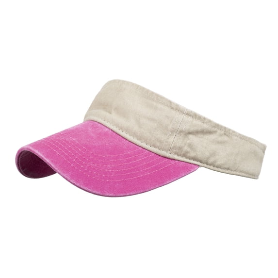 VONCOS Womens Corduroy Visor Hat Hot Pink, Wide Brim Sun Protection Visor for Running Tennis Beach, One Size Soft Stretch Fit Outdoor Hat,Size Free Size
