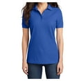 thumbnail image 1 of Womens Core Blend Cotton/Polyester Pique Polo Royal Large, 1 of 6