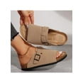 thumbnail image 1 of Womens Cork Sandals - Lightweight and Breathable Summer Slides with Adjustable Buckle - Comfortable Slip-Ons., 1 of 11