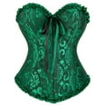 thumbnail image 1 of Womens Corset Top Vintage Floral Embroidery Patterns Bustier Bodysuit Lace Up Halloween Cosplay Boned Corset Shapewear Green S, 1 of 7