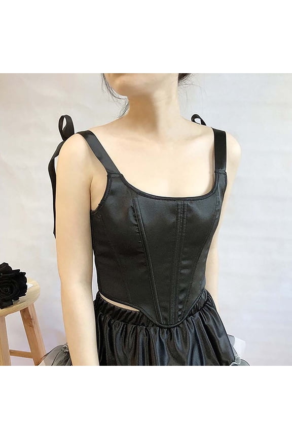 Womens Corset Tops Renaissance, Strap Shapewear for Women Tight Fitting Waist Cinching Corset New Bustier Corset for Plus Size Women Style B-11 Black S