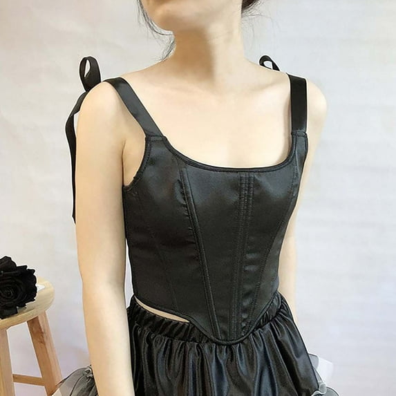 Womens Corset Tops Renaissance, Strap Shapewear for Women Tight Fitting Waist Cinching Corset New Bustier Corset for Plus Size Women Style B-11 Black S