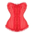 thumbnail image 1 of Womens Costume New Women's Court Gothic Corset Lace Breasted Outerwear Bodysuit Women's Tanks and Camis Corset Lingerie Corset Overbust Red L New, 1 of 6