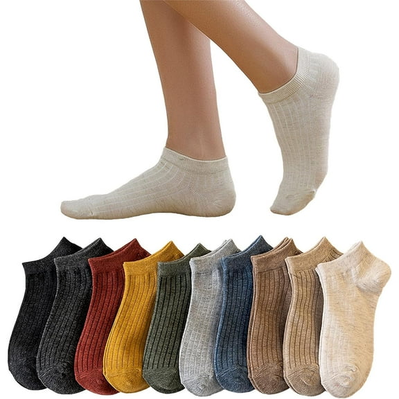 Womens Cotton Ankle Socks Low Cut Socks for Women No Show Socks Casual Socks Non Slip Flat 10Pairs