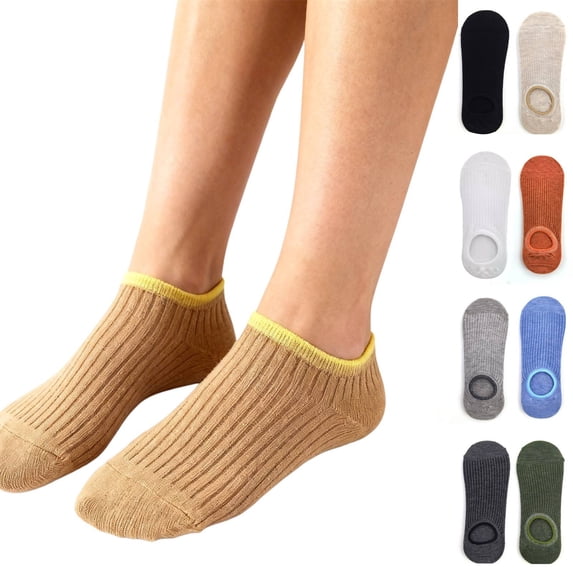 Womens Cotton Ankle Socks No Show Socks Womens Low Cut Non Slip Casual Socks Invisible Flat Boat Liner Socks No Show Socks Non Flat 1 Pairs Dark Gray One Size