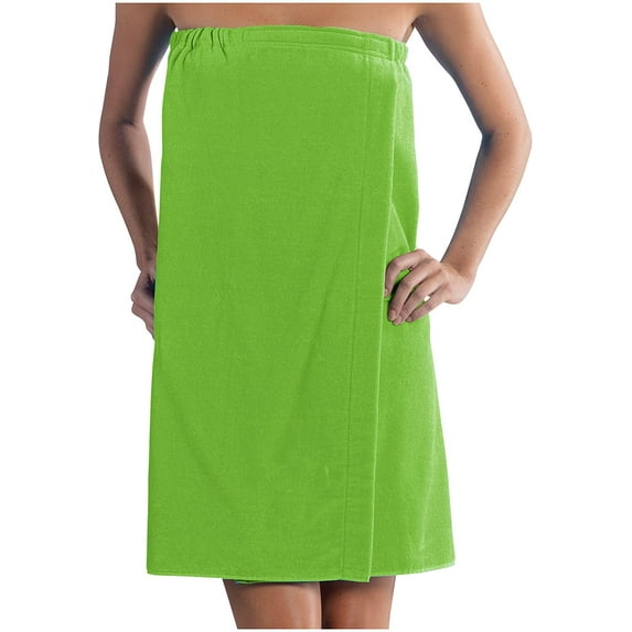 Womens Cotton Bath Wrap Towels, Lime, S/M Size