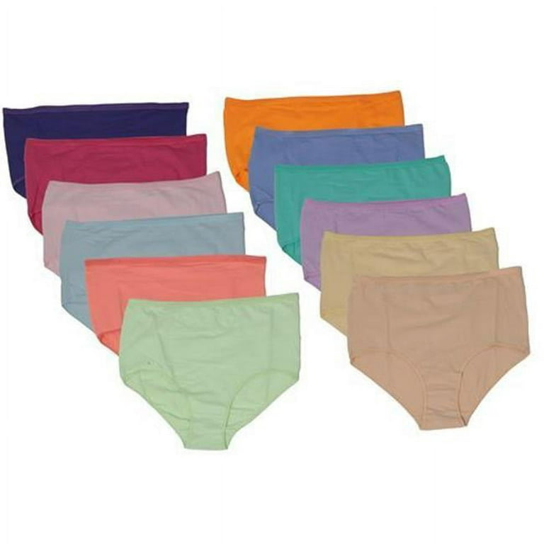Fit for Me by Fruit of the Loom Women's Plus Size 360 Cotton Stretch Brief  Underwear, 6 Pack
