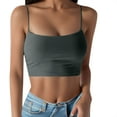 thumbnail image 1 of Womens Cotton Camisole Adjustable Camisole With Frame Bra Stretch Undershirt Fashion Tops Crop Tops Top Women 100 Cotton Camisoles Women Baseball Mom Tops for Women Active Graphic, 1 of 3