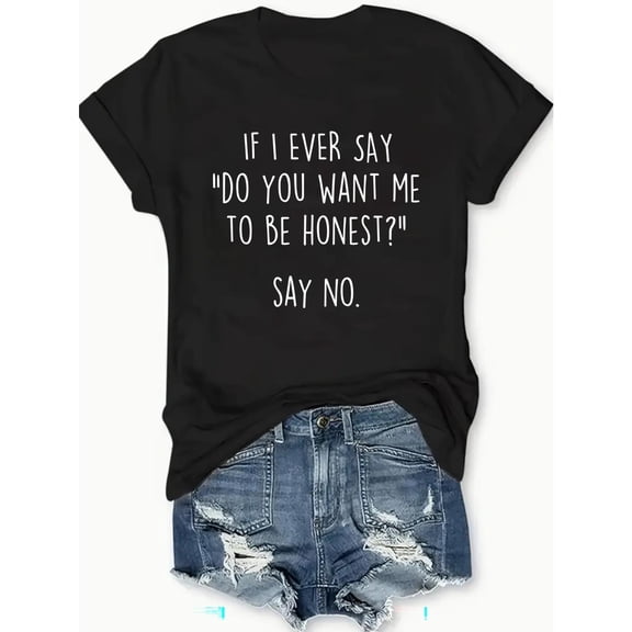 Commuting Womens Cotton Casual Letter Graphic Tee T Shirt Tops Short Sleeve Round Neck Black S-5XL