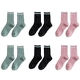 thumbnail image 1 of Womens Cotton Crew Socks, Thin Soft Comfort Breathable Dress Socks, Above Ankle Crew Socks for Business, Casual - Style 2, 1 of 5