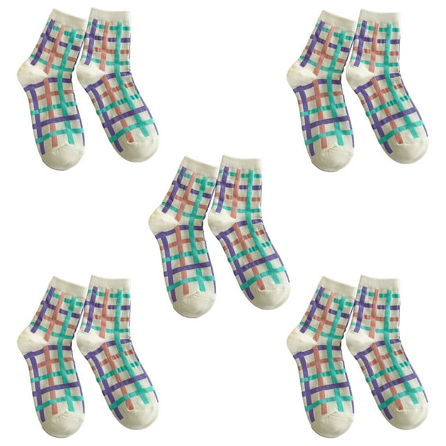 Womens Cotton Crew Socks, Thin Soft Comfort Breathable Dress Socks