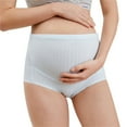 thumbnail image 1 of Womens Cotton High Waist Maternity Underwear Over Bump Pregnancy Hipster Panties Seamless Soft Breathable Solid Color Briefs, 1 of 5