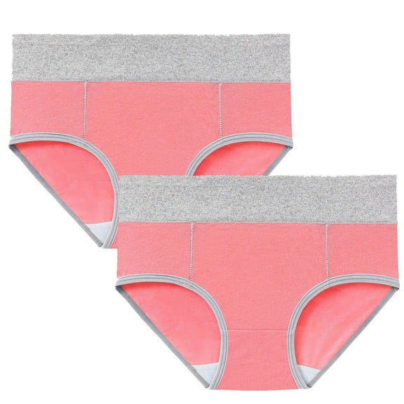 Womens Cotton High Waist Panties Comfort Soft Butt Lifting Daily Underpants Period Panties Menstrual Underwear 2 Pack