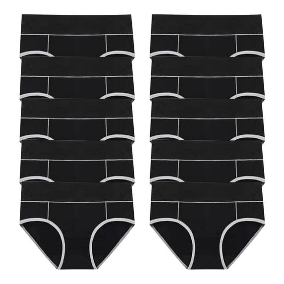 Womens Cotton High Waisted Underwear 10 Pack Breathable Full Coverage Ladies Panties Soft Stretch Plus Size Underpants