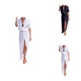 thumbnail image 1 of Womens Cotton Lace Cover Up Kimono Long Open-Front Beach Dress for Bikini Swimwear, Casual Cardigan Robe Coverups, 1 of 9
