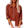 thumbnail image 1 of Womens Cotton Linen Button Down Shirts 2026 Spring Casual Long Sleeve Tees Solid Color Loose Work Tops Pockets Dressy Lightweight Comfy Outfits Going Out Tops Ladies Fashion Trendy, 1 of 6