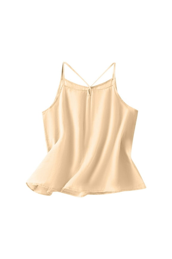 Womens Cotton Linen Camisole, New Summer Causal V-Neck Tank Tops, Loose Fitting Spaghetti Strap Sleeveless Cami Shirts Extra Long Tank Tops for Women Beige XXL