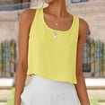 thumbnail image 1 of Womens Cotton Linen Crop Tank Tops Summer Beach Sleeveless Tops Dressy Scoop Neck Solid Color Camisole Tops, 1 of 8