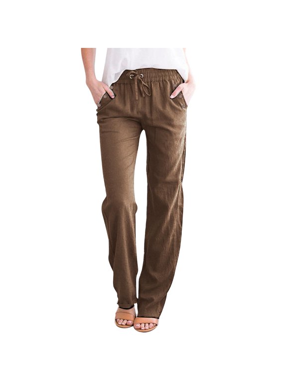 Womens Cotton Linen Drawstring Pantss Workout Pantss Women Boho Pantss Wide Leg Lounge Pants Women's Wide Leg Pantss Womens Spring Pantss Summer Pantss for Women Ankle Pantss for Women