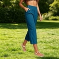 thumbnail image 1 of Womens Cotton Linen Pants Petite 2026 Summer Lightweight High Waist Straight Leg Solid Trousers, 1 of 6