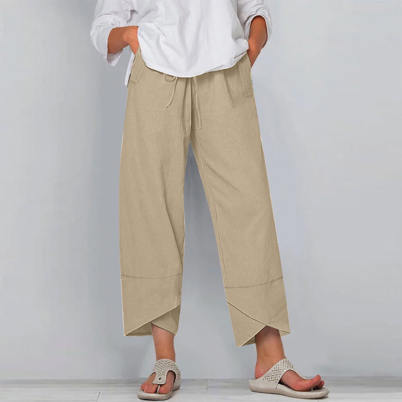 Gray Women Casual Linen pants 2602# Gray Women Casual Linen pants 2602#