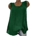thumbnail image 1 of ibuvkizy Womens Tank Tops Loose Fit Clearance Cute Summer Tops for Women,Womens Cotton Linen Sleeveless Baggy T-shirt Vest Tee Blouse Tank Tops Plus Size, 1 of 4